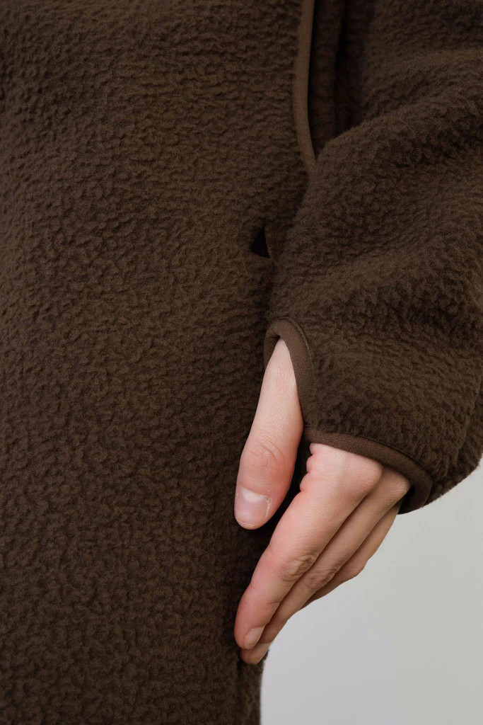 Vitality Polar Fleece Full Zip Hoodie - Toasted Walnut | Vitality