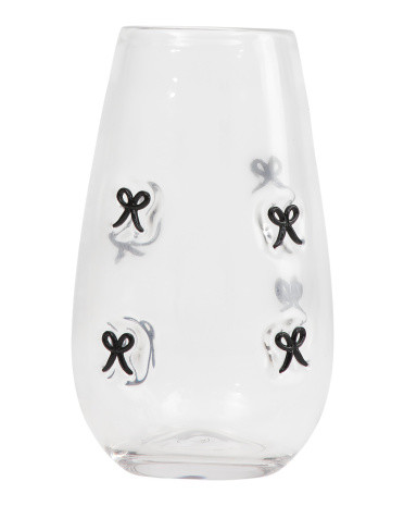 Bow Embellished Glass Vase | TJ Maxx