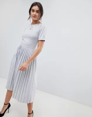 ASOS DESIGN pleated skirt midi dress | ASOS US