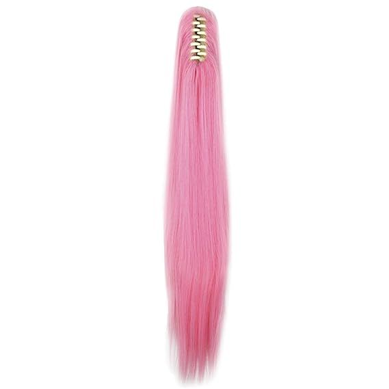 Miss U Hair Long Straight Pink Cosplay Wig Claw Ponytail for Kids and Adult (Pink) | Amazon (US)