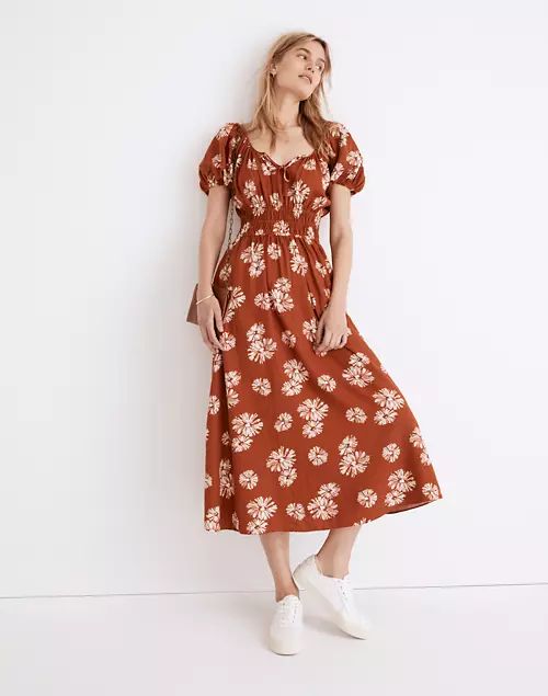 Linen-Blend Sophia Midi Dress | Madewell