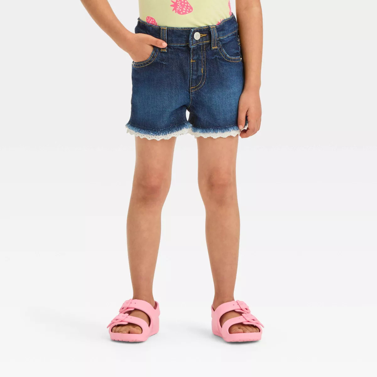 Toddler Girls' Lace Cut-Off Jean Shorts - Cat & Jack™ | Target