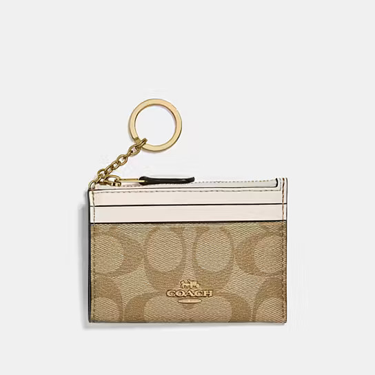 Mini Skinny Id Case In Signature Canvas | Coach Outlet US