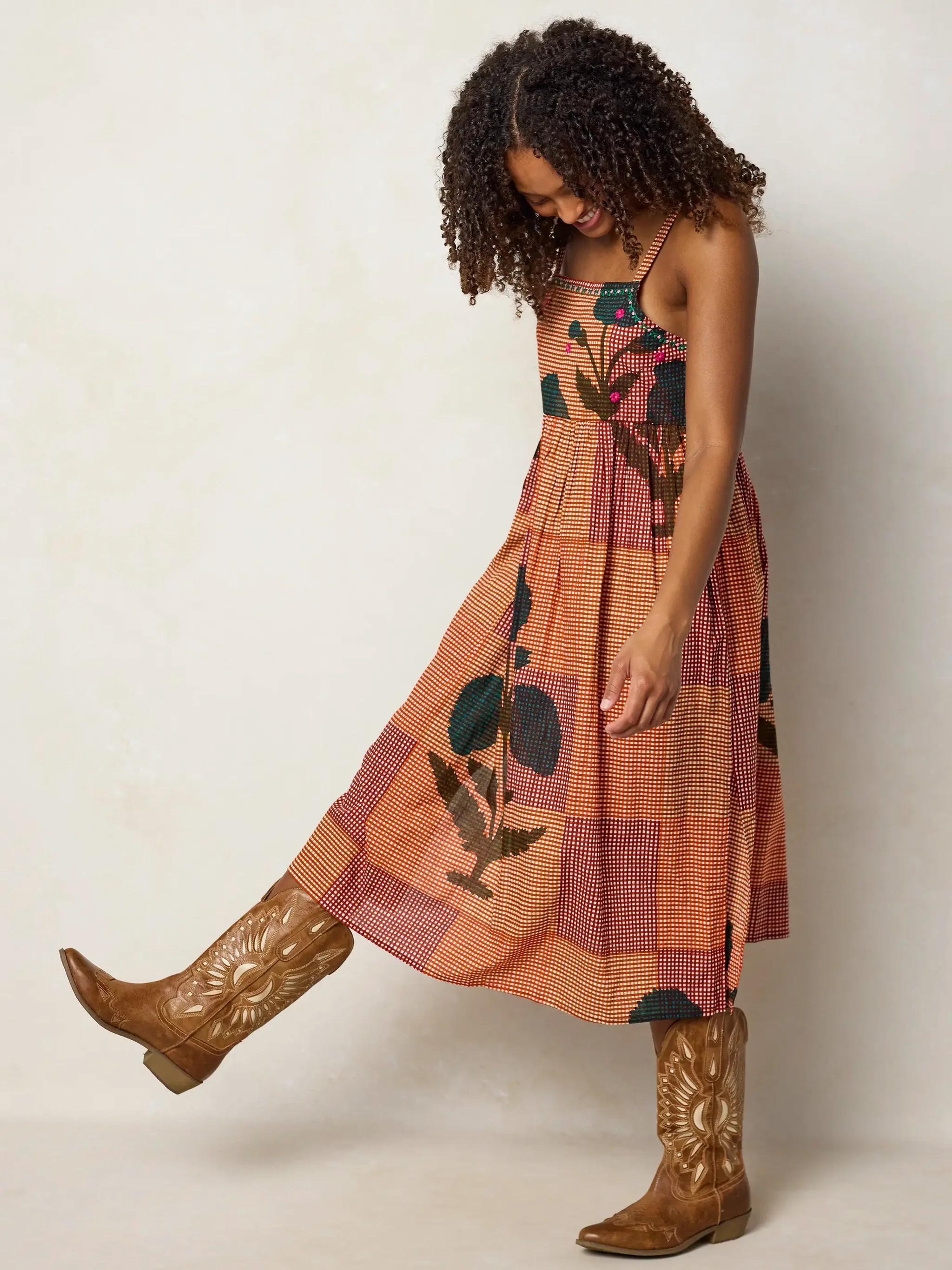 Natalie Embroidered Cotton Midi Dress | Natural Life