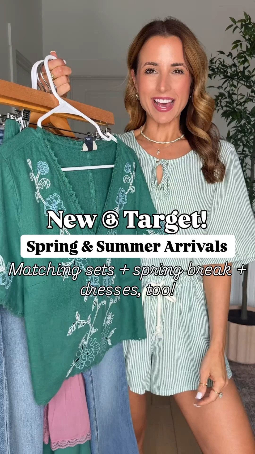 New Target arrivals for spring and summer! Wearing XS in each and 00 short in the jeans. Size up in jeans if you are in between sizes. Spring break outfits. Summer outfits. Matching linen sets. Matching short sets. Baby shower dresses. Wedding shower dresses. Vacation outfits. Vacation dresses. Shoes are TTS. Straw bags. Straw purses. 

#LTKootd #LTKTravel #LTKSwim