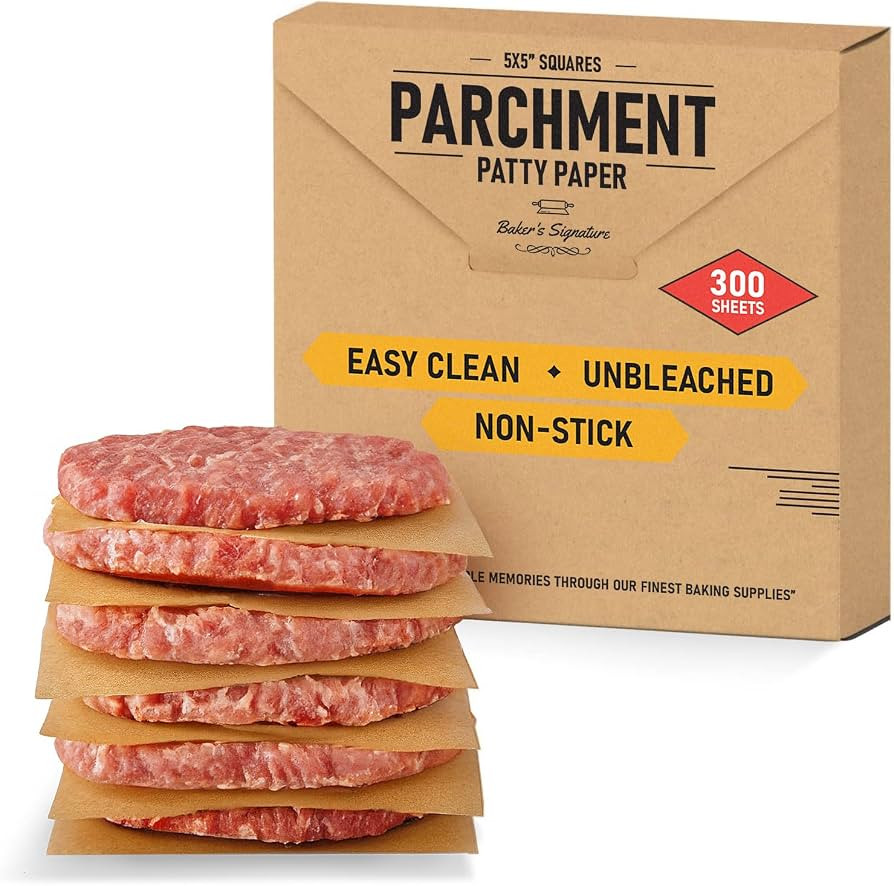 Hamburger Patty Paper Squares 5x5", 300 Pcs Parchment Paper Sheets | Amazon (US)