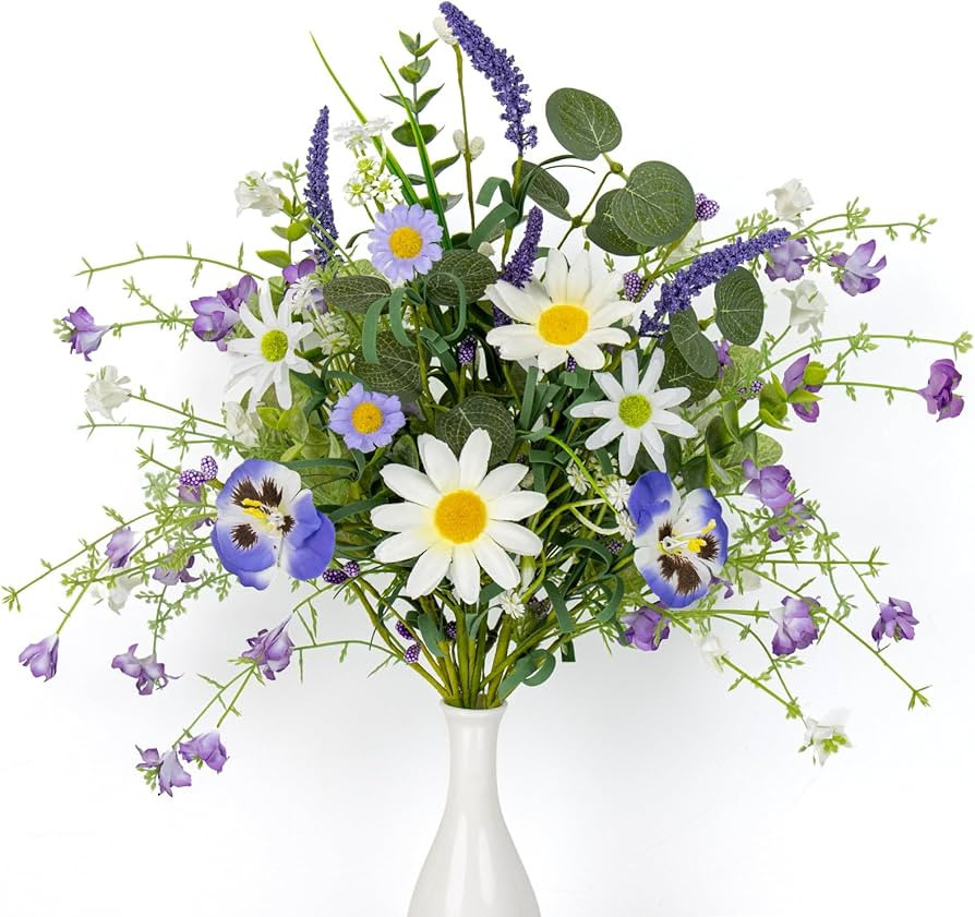 FloralElegance Artificial Spring Flowers 4 Pack Spring Floral Picks 17 Inch Flower Stems with Dai... | Amazon (US)