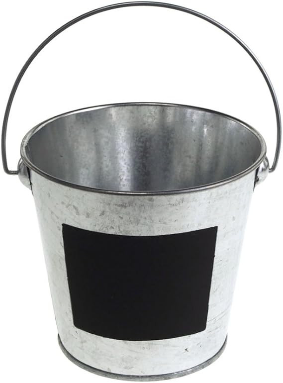 Homeford Galvanized Metal Bucket with Chalkboard Label, Silver (4-Inch) | Amazon (US)