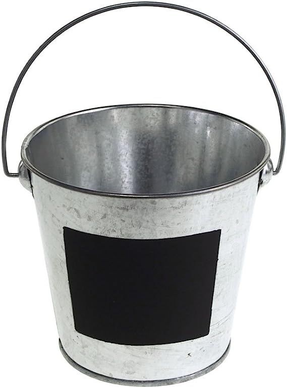 Homeford Galvanized Metal Bucket with Chalkboard Label, Silver (4-Inch) | Amazon (US)