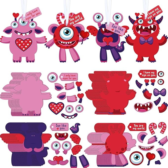 Sumind Valentine's Day Craft Kits for Kids, DIY Craft Ornament Valentine Class Game Activities Pa... | Amazon (US)