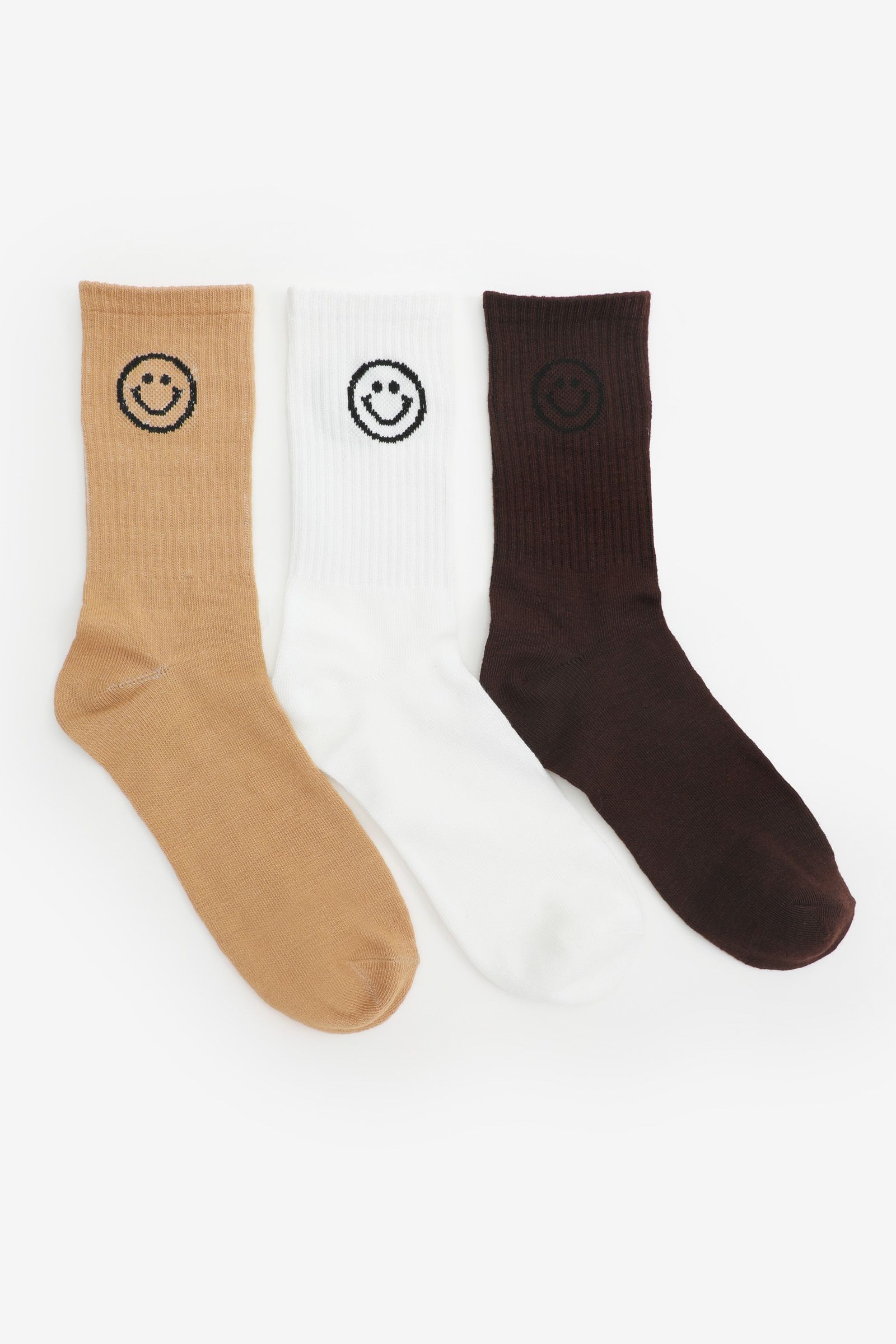 3-Pack Smiley Face Crew Socks | Ardene