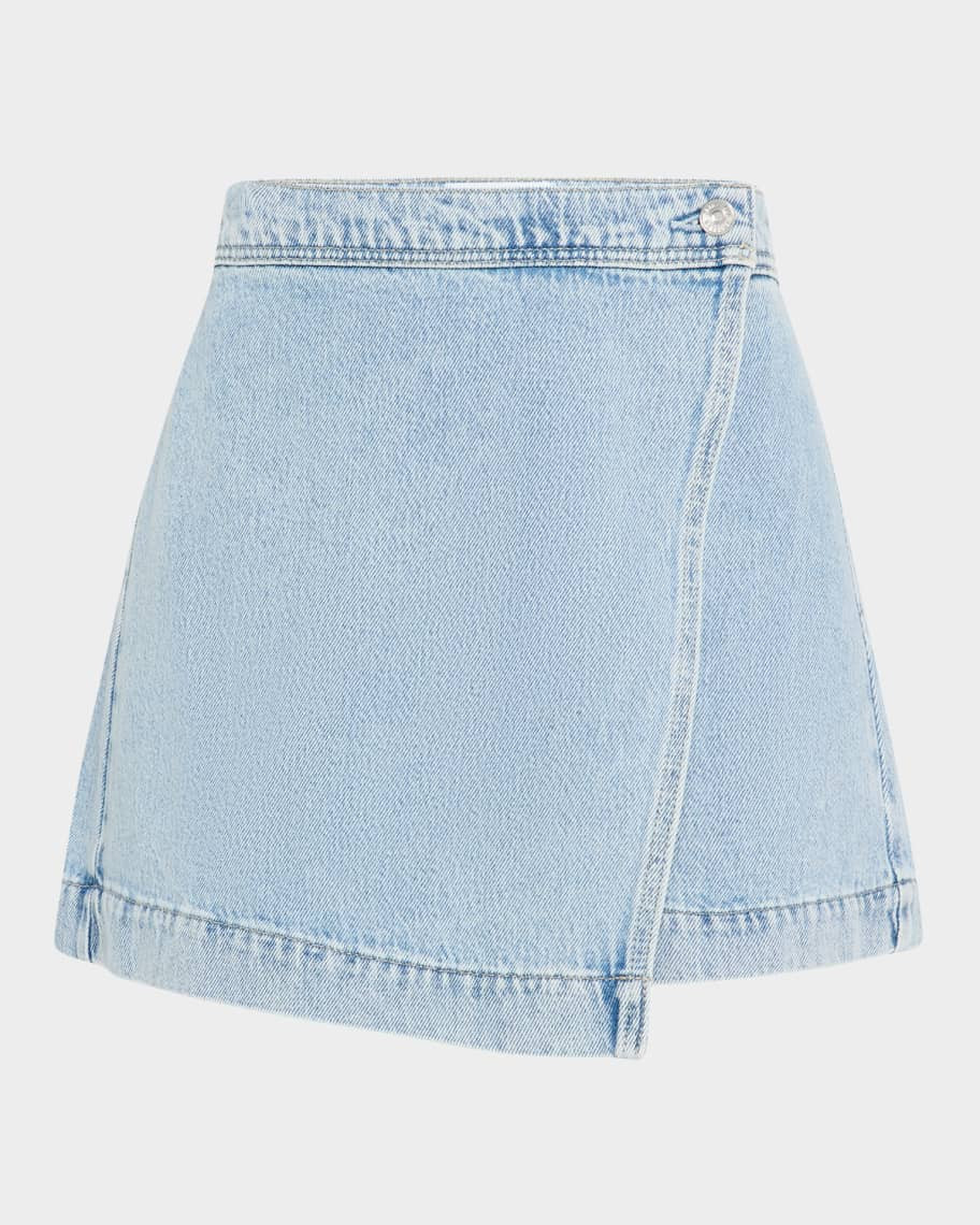 PAIGE Aven Denim Mini Skirt | Neiman Marcus