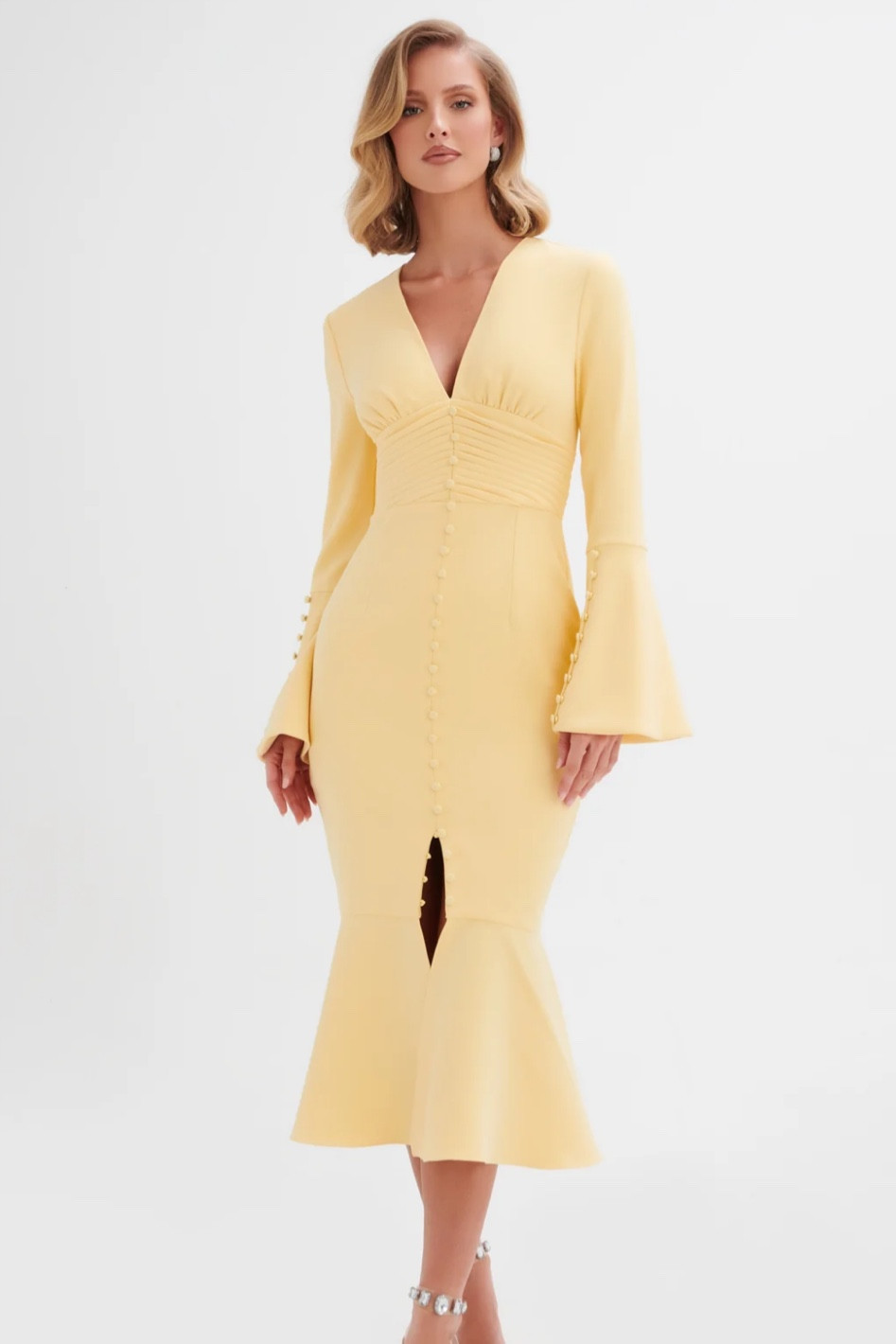 Evening dress, bell sleeves, button detail, maxi dress, Midaxi dress, evening dress, pastel dress, summer clothes 

#LTKsummer #LTKstyletip #LTKwedding