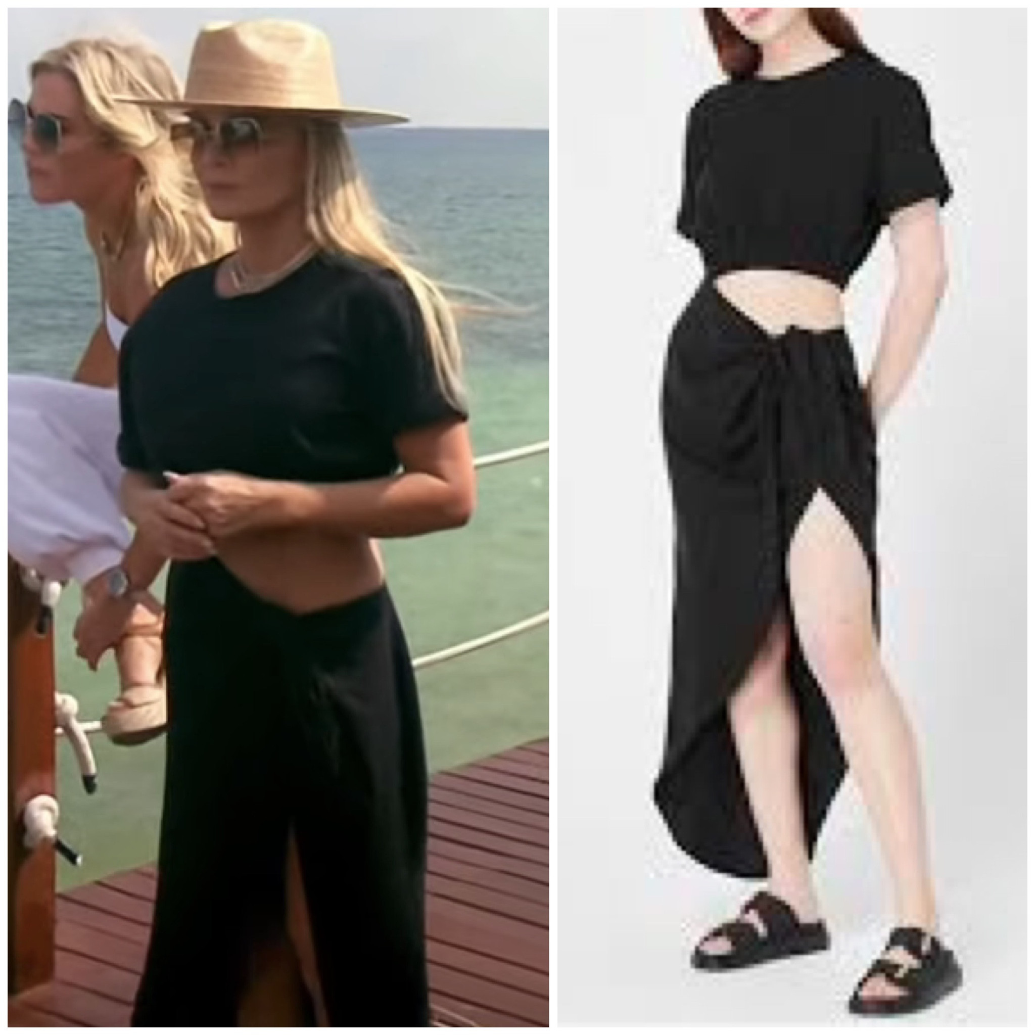 Tamra Judge’s Black Cutout Tie Skirt Dress in Mexico
