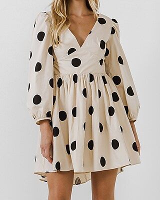 English Factory Dotted High Low Dress | Express