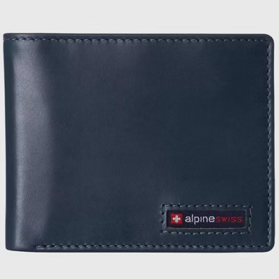 Alpine Swiss Connor Executive Bifold Wallet | Business Passcase for Men | Premium Leather | Dual ID Windows | RFID Blocking | Gift Box Included Glossy | Target