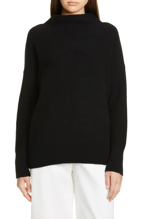 Vince Boiled Cashmere Funnel Neck Pullover in Black at Nordstrom, Size Medium | Nordstrom
