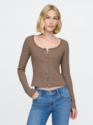 Cropped Pointelle Cardigan | Gap (CA)
