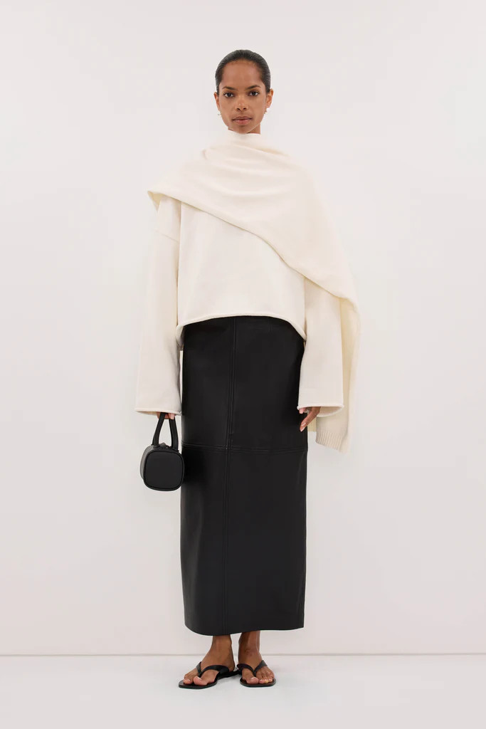 ANDIE IVORY SCARF KNIT JUMPER | DISSH