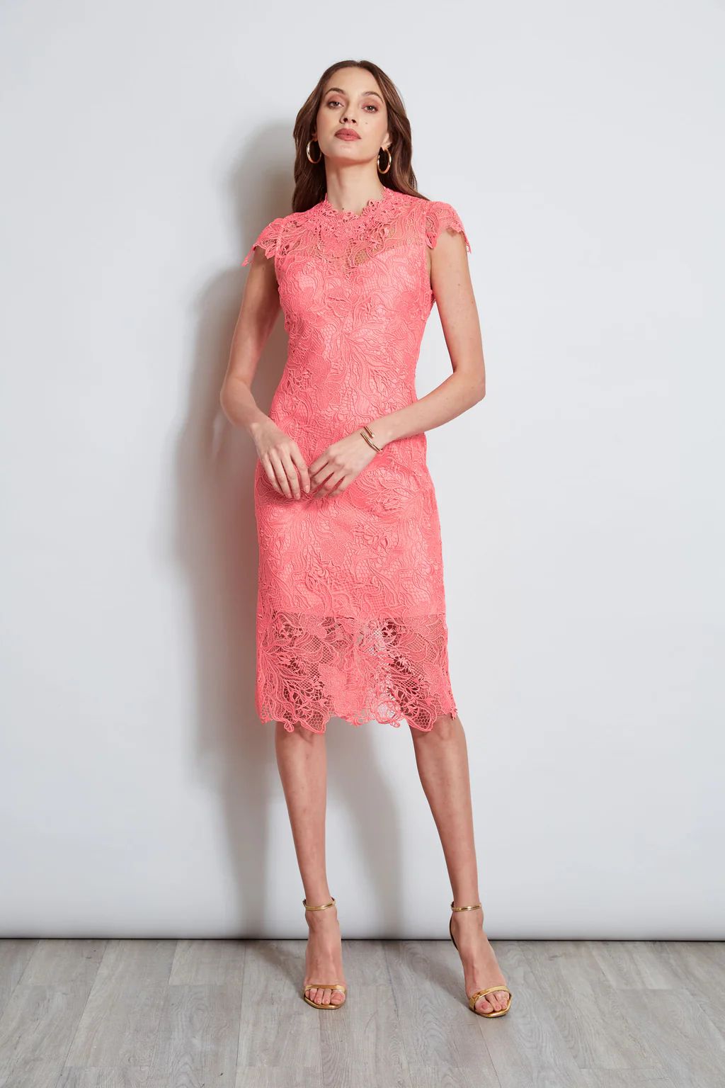 Lace Applique Midi Dress | Elie Tahari