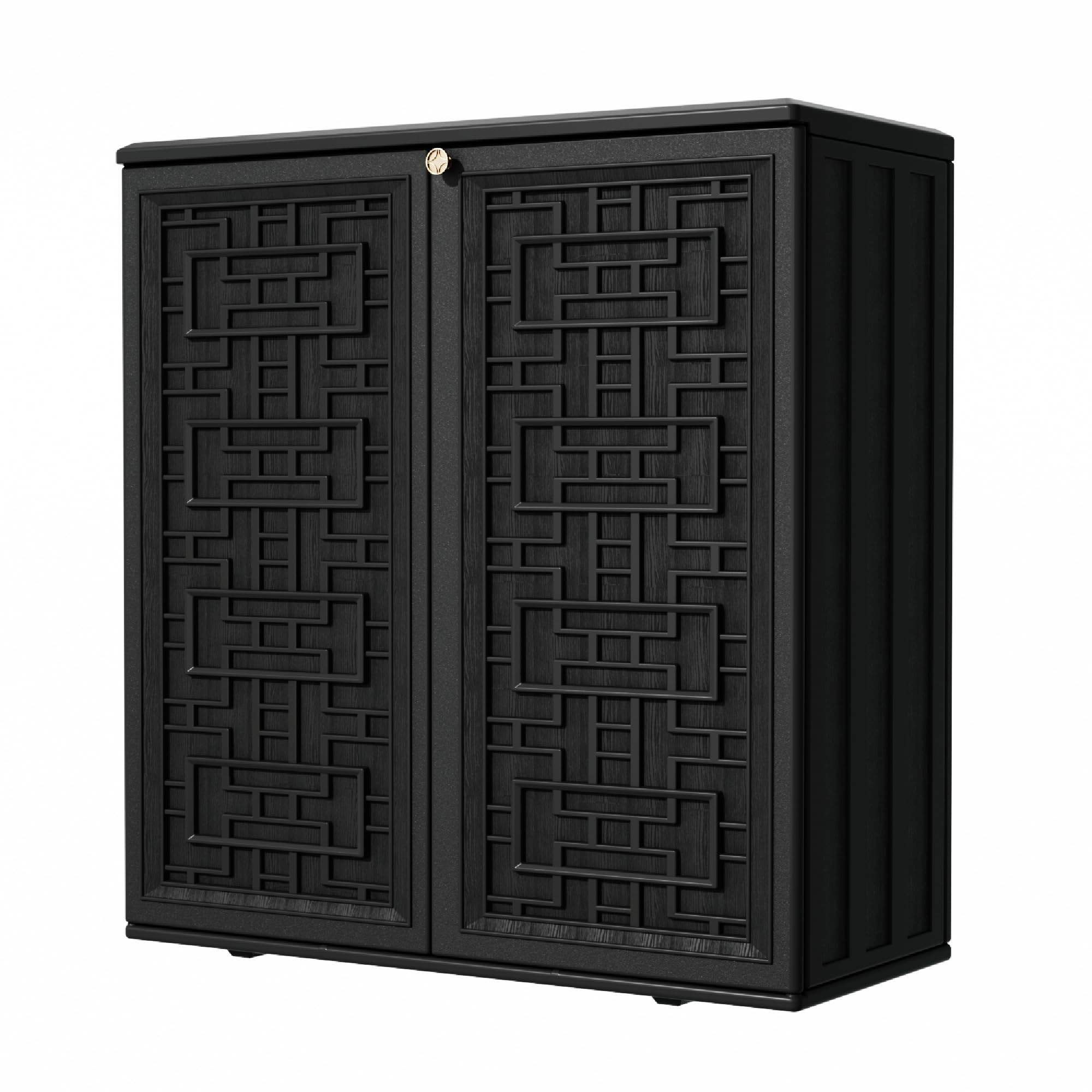 Mrosaa Indoor Outdoor Storage Cabinet Waterproof with 1 Shelf, Plastic Outdoor Storage Cabinets f... | Amazon (US)