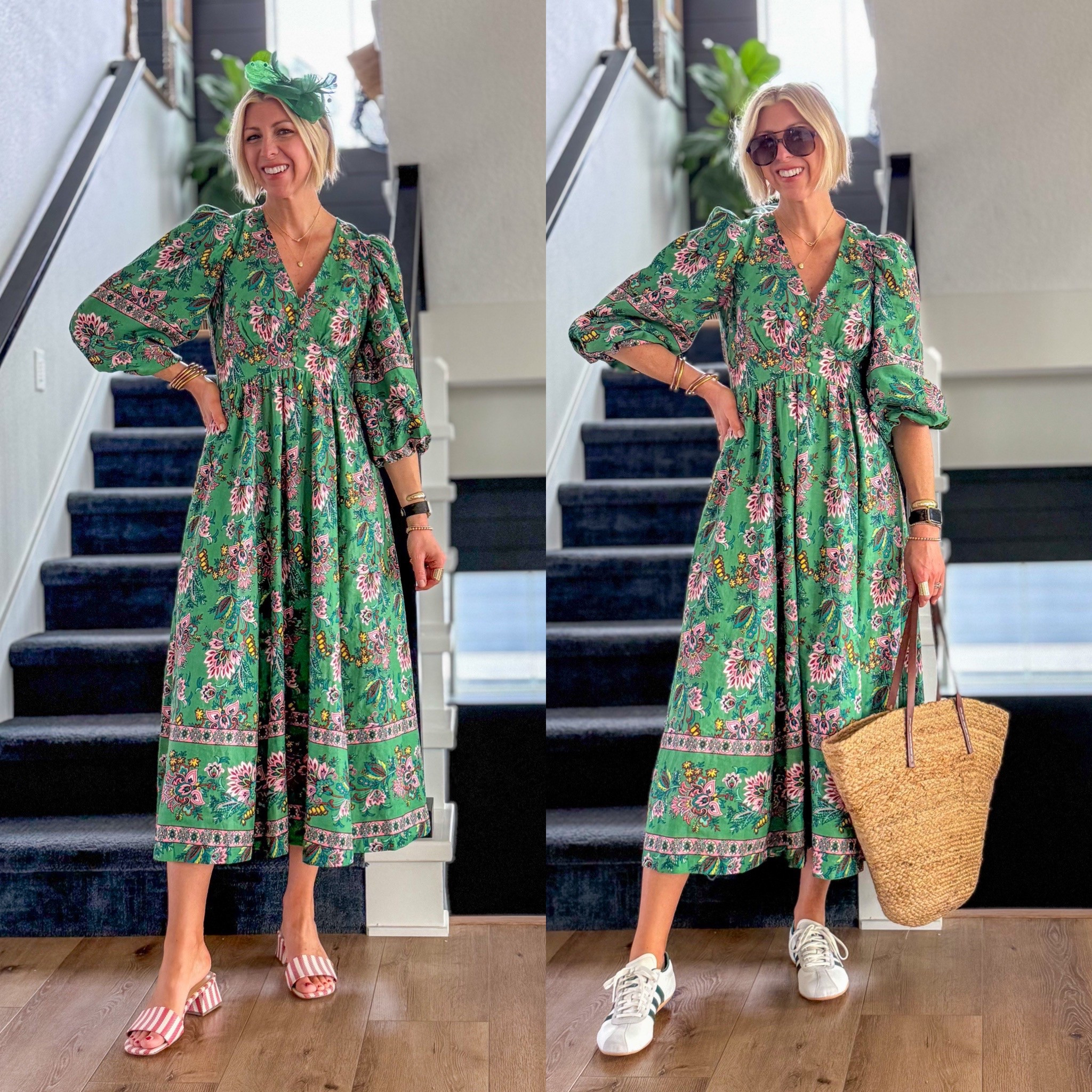 Wedding Guest Look
	•	Coffee Shop to Casual Chic
	•	From Garden Party to Grocery Run
	•	How to wear the same dress multiple different ways — confidently

This dress fits true to size – I’m  5’10” for height reference & wearing a size 6

#LTKWedding #LTKOver40 #LTKStyleTip