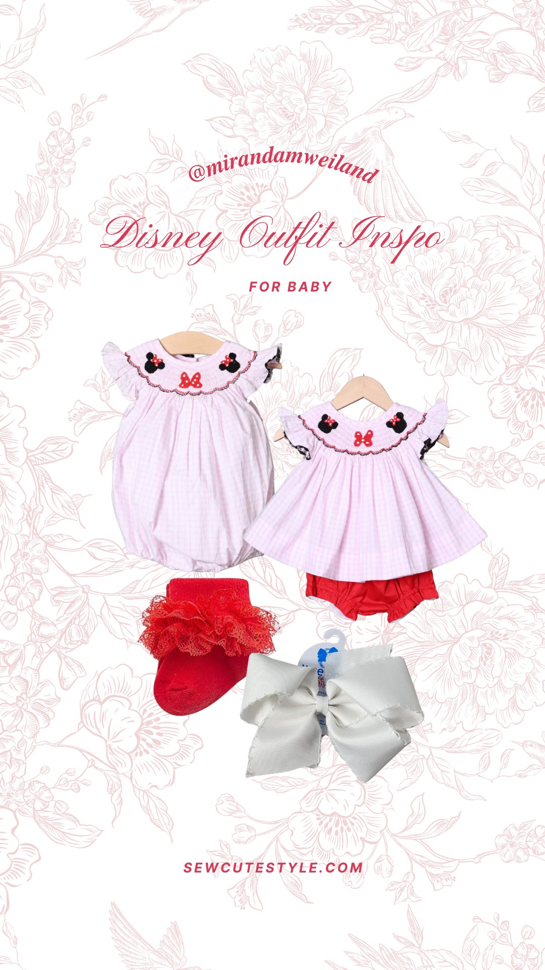 The cutest Minnie Mouse outfits for Disney World or Disneyland. Baby girl Minnie Mouse bubble or big sister match Minnie Mouse diaper cover set. Also linking our favorite baby girl lace socks. 

#LTKKids #LTKBaby