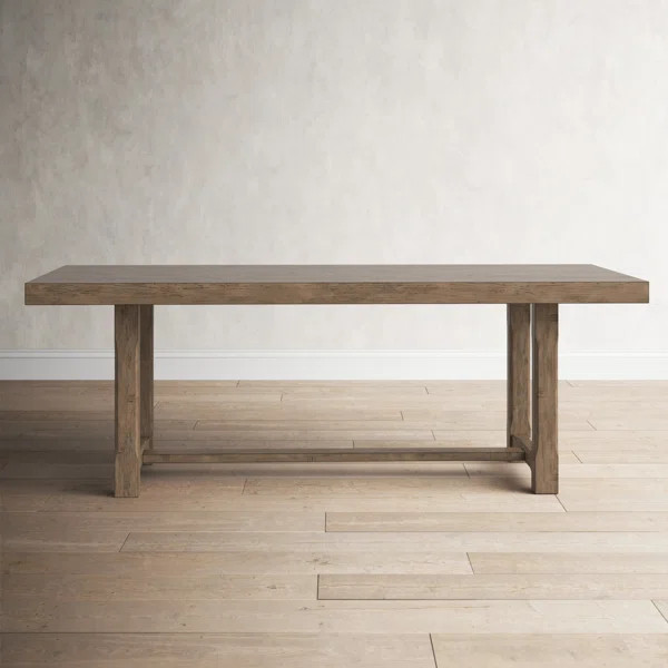 Astin 84'' Solid Oak Trestle Dining Table | Wayfair Professional