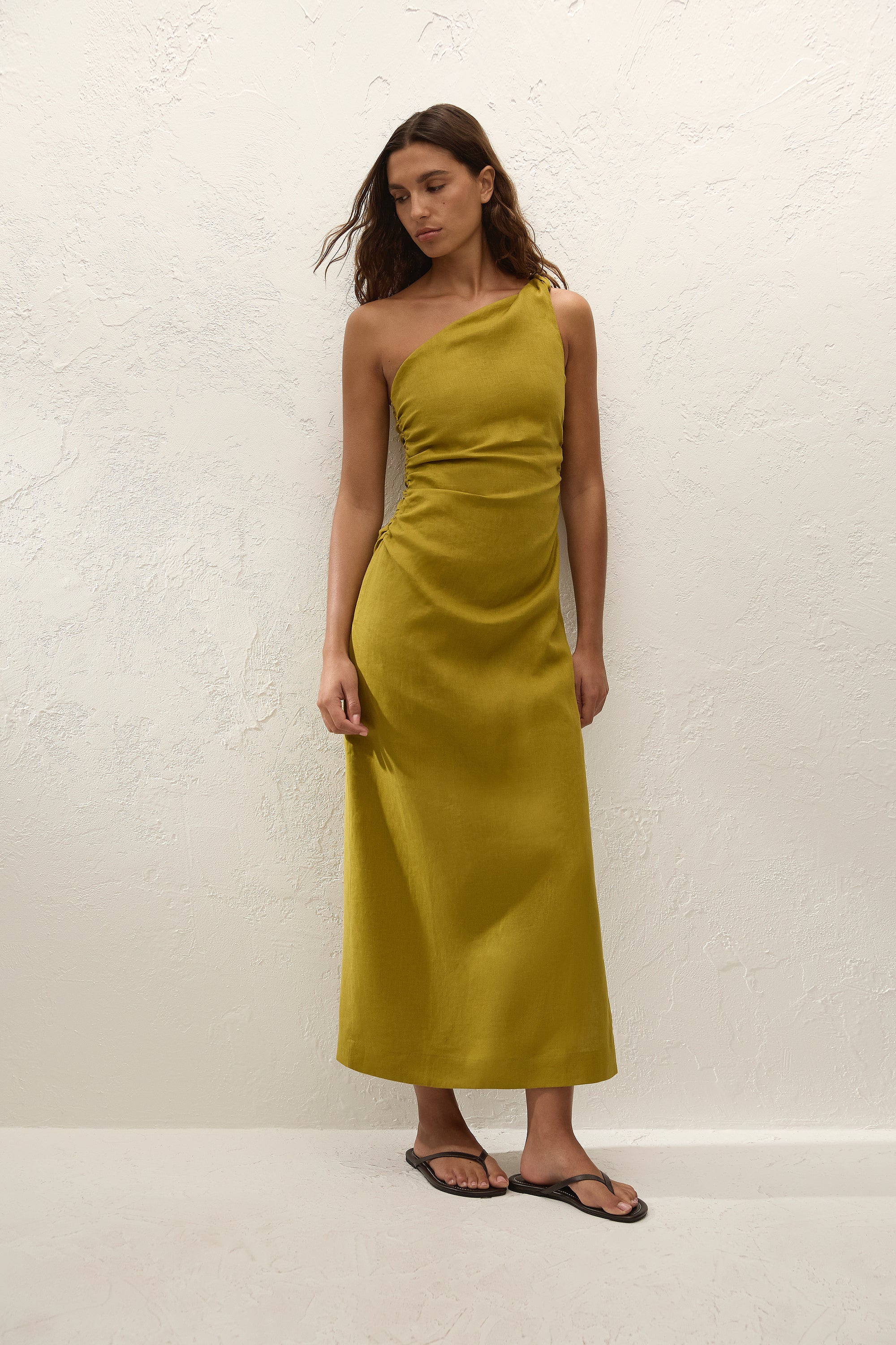 Jomana Midi Dress Olive, XXL / OLIVE | Faithfull (AU)