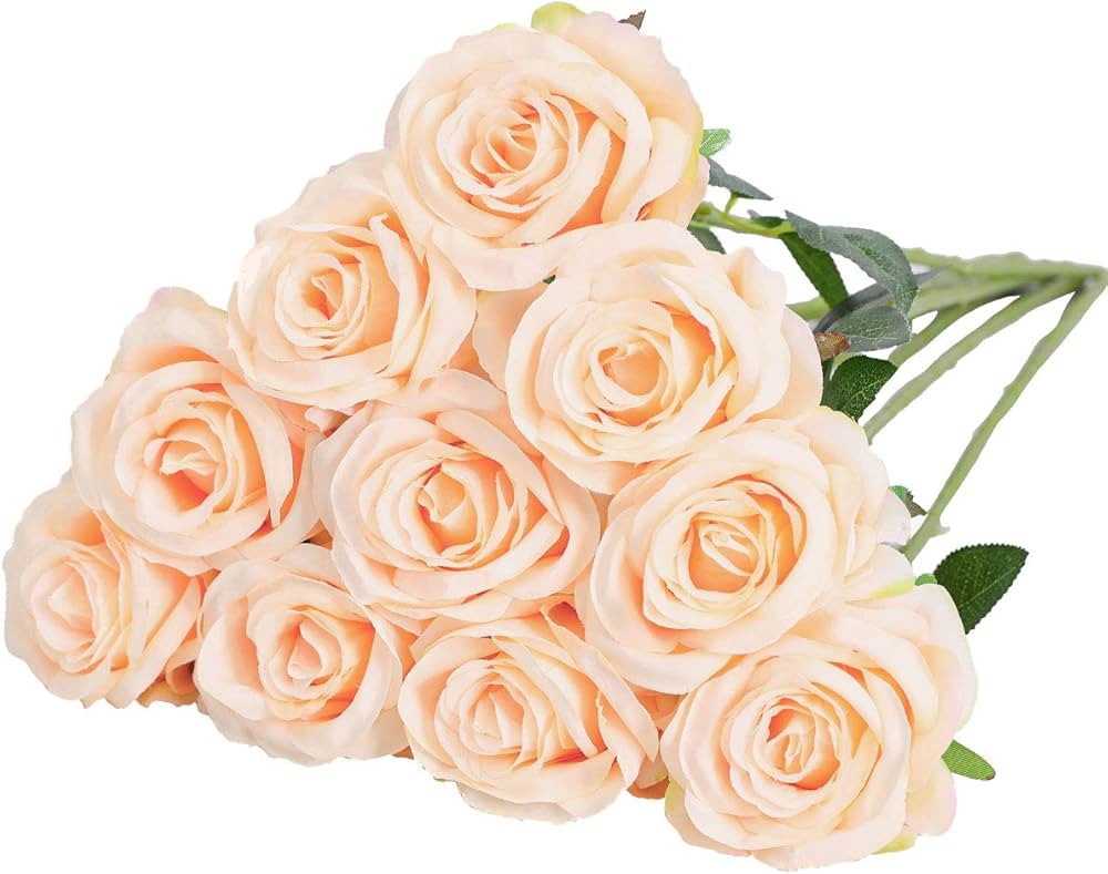 Nubry Artificial Silk Rose Flower Bouquet Lifelike Fake Rose for Wedding Home Party Decoration Ev... | Amazon (US)