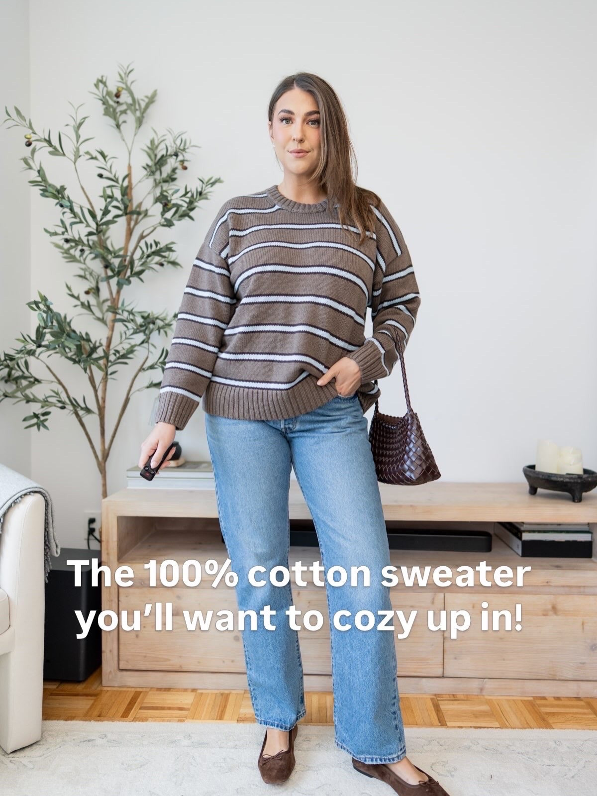 A striped sweater + jeans will forever be one of my favorite fall combos 🤎 This one is 100% cotton, super cozy without feeling too heavy, and so easy to dress up or down.

striped sweater, 100% cotton sweater, brown sweater, fall sweater, women’s fall fashion, casual fall outfit, straight leg jeans, ballet flats, neutral fall outfit, cozy fall style

#LTKootd #LTKmomlife #LTKMidsize
