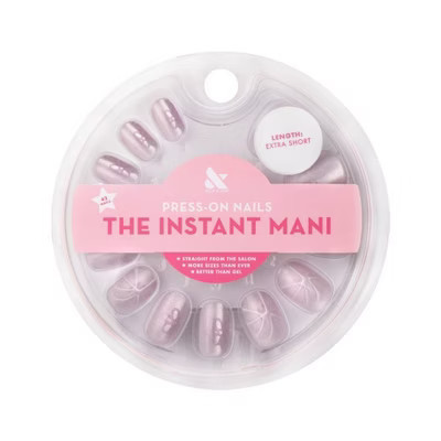 Olive & June Press-On Fake Nails - M Oval - Lavender Velvet Flowers - 42ct | Target