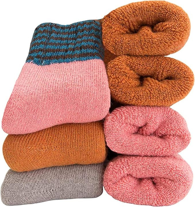 Yoicy Womens Super Thick Wool Socks - Soft Warm Comfort Casual Crew Winter Socks (Pack of 3-5), M... | Amazon (US)