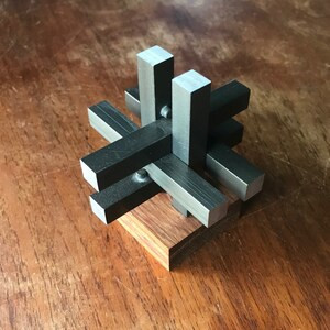 Vintage Table Sculpture Puzzle Rosewood Steel Mid-century - Etsy | Etsy (US)