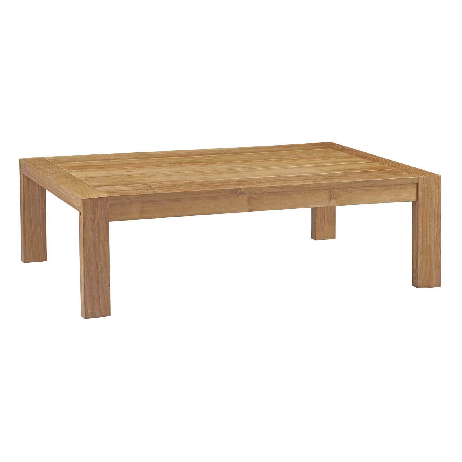 Modway Upland Teak Wood Outdoor Patio Coffee Table in Natural | Amazon (US)