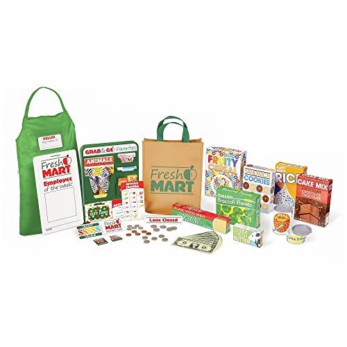 Melissa & Doug Fresh Mart Grocery Store Play Food and Role Play Companion Set (70 pcs) | Amazon (US)