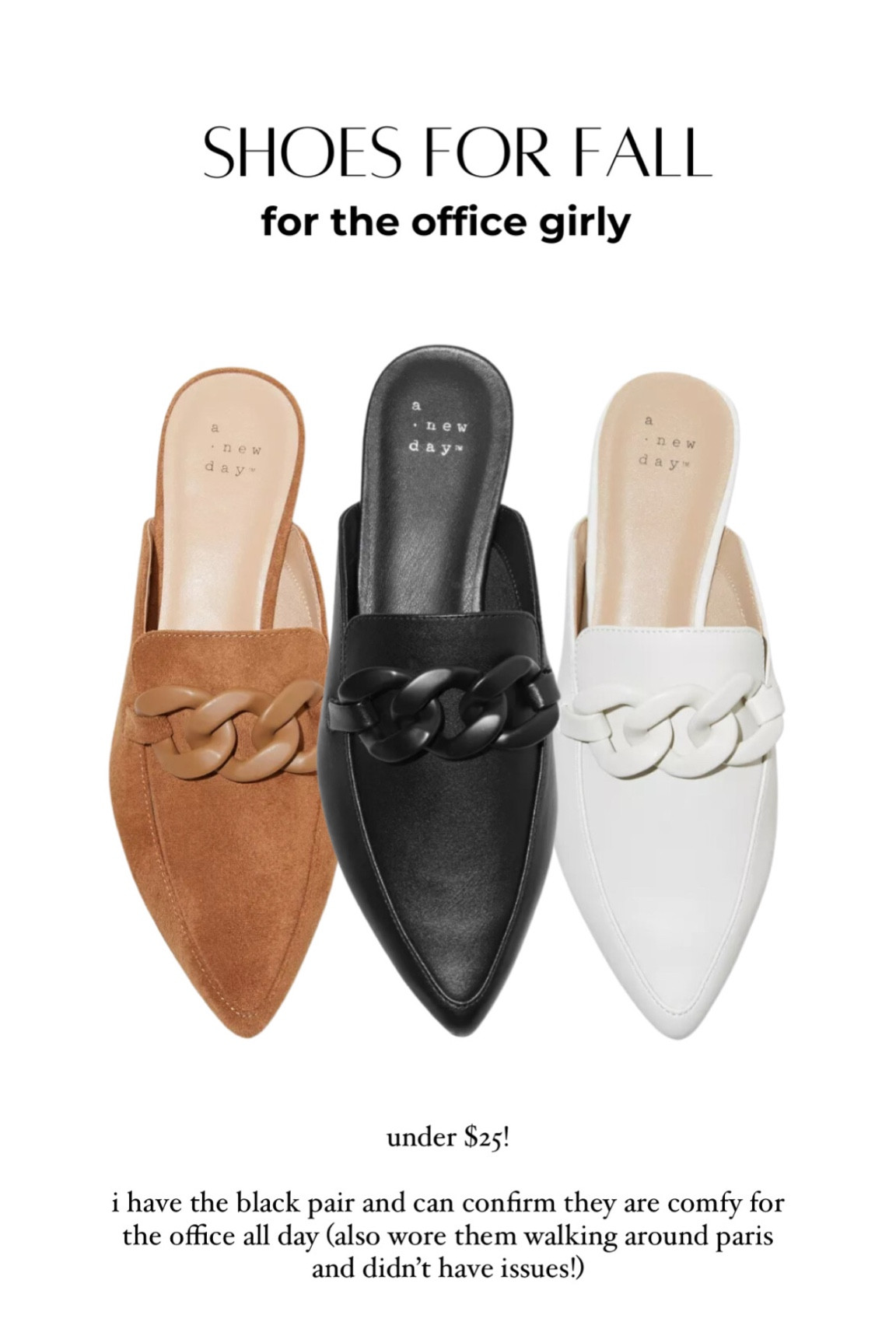 Love these pointy flats from Target! They feel like they have memory foam in them… so comfy and for under $25 you can’t beat it! 

#LTKworkwear #LTKshoecrush #LTKfindsunder50