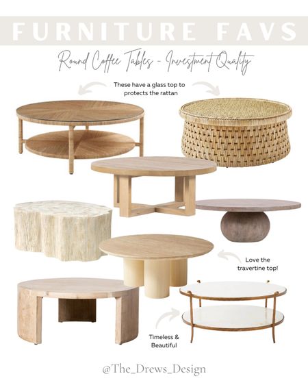 Rounding up my favorite investment quality round coffee tables from Ballard designs, McGee & Co, Serena & Lily, Anthropologie and Pottery Barn. Living room furniture, design, neutral home

#LTKFind #LTKhome #LTKstyletip