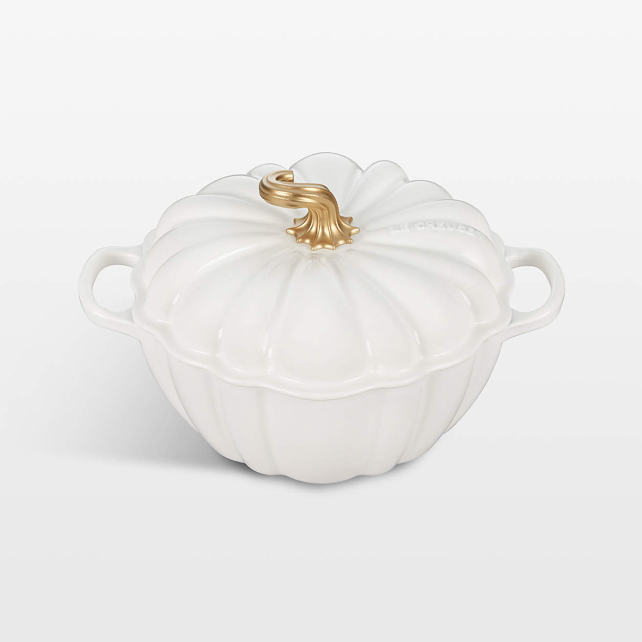 Le Creuset Signature 4-Qt. White Enameled Cast Iron Pumpkin Cocotte + Reviews | Crate & Barrel | Crate & Barrel