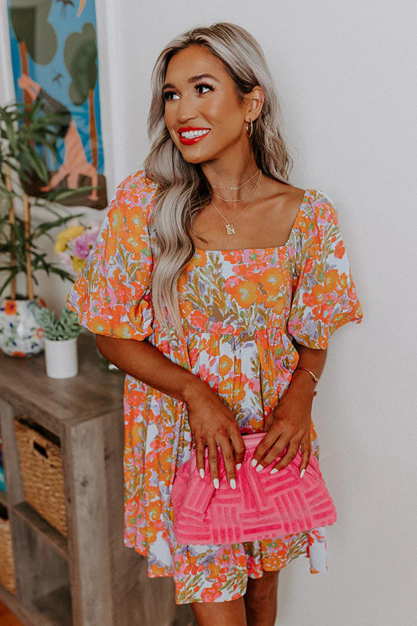 Sprinkle Of Sass Floral Babydoll Dress In Sky Blue | Impressions Online Boutique