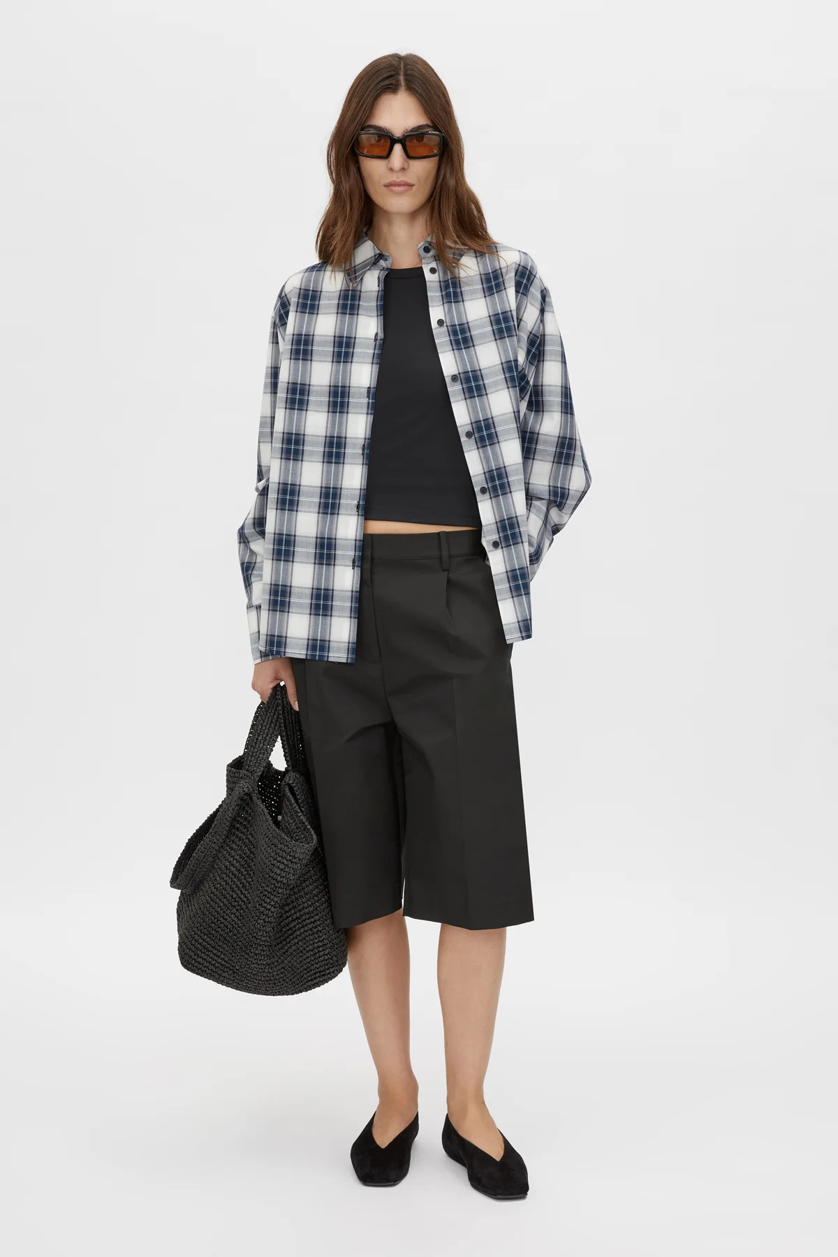 Carsten Cocoon Sleeve Shirt in Navy Check - CAMILLA AND MARC® C&M | CAMILLA AND MARC (ANZ)