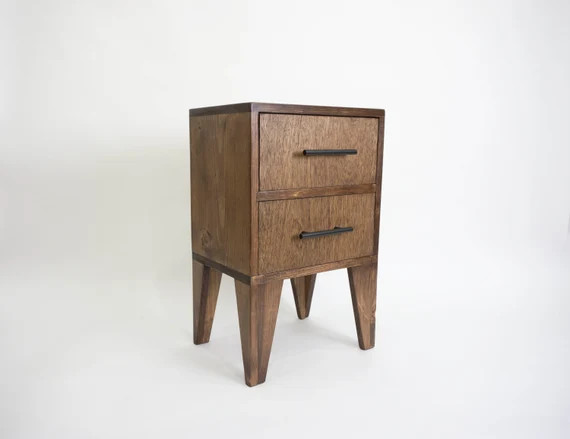 Wood Nightstand Angle Leg Modern Nightstands Square Side | Etsy | Etsy (US)