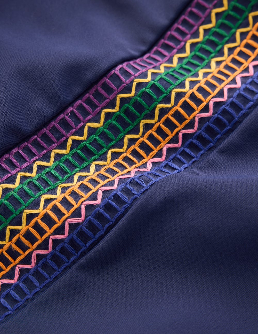 Interest Trim Swimsuit-Navy, Contrast Trim | Boden (US)