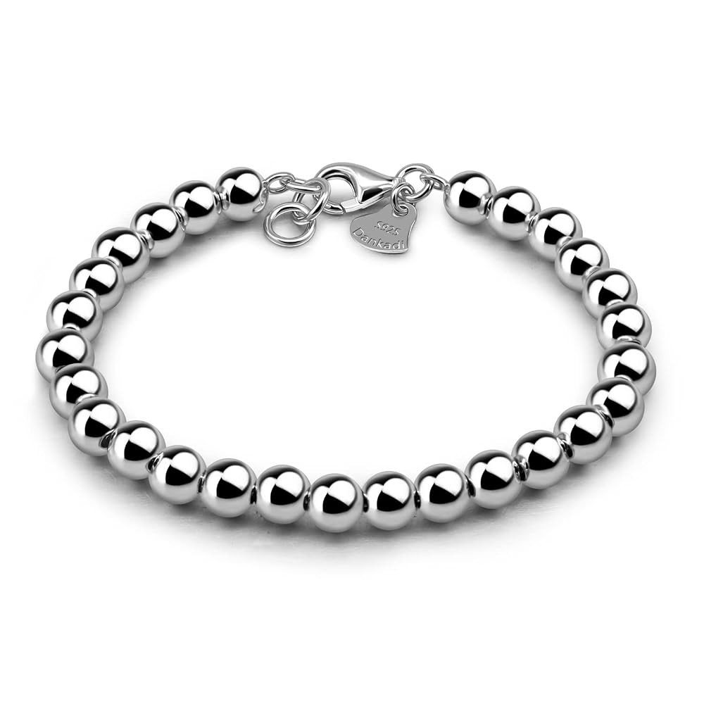 H&Beautimer 925 Sterling Silver 4-10MM Ball Chain Bracelet For Women's - Italian Handmade Bead Ch... | Amazon (US)