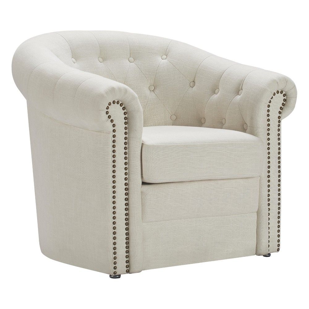 Westport Accent Barrel Chair Ivory Linen - Finch | Target