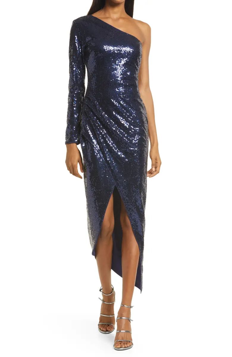 Deja Vu Sequin One-Shoulder Gown | Nordstrom