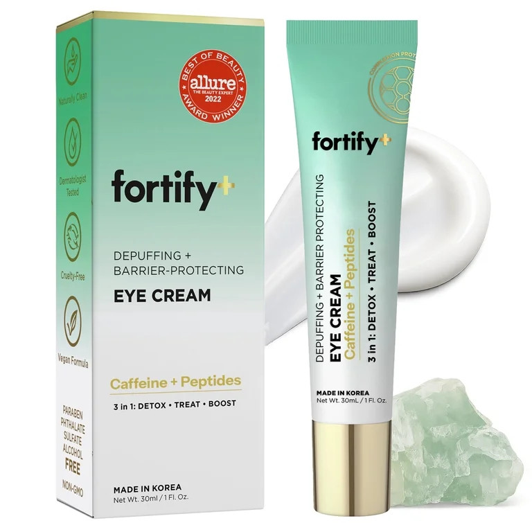 Fortify Skincare Under Eye Cream With Caffeine & Peptides – 3-In-1: Detox, Treat, Boost – Red... | Walmart (US)