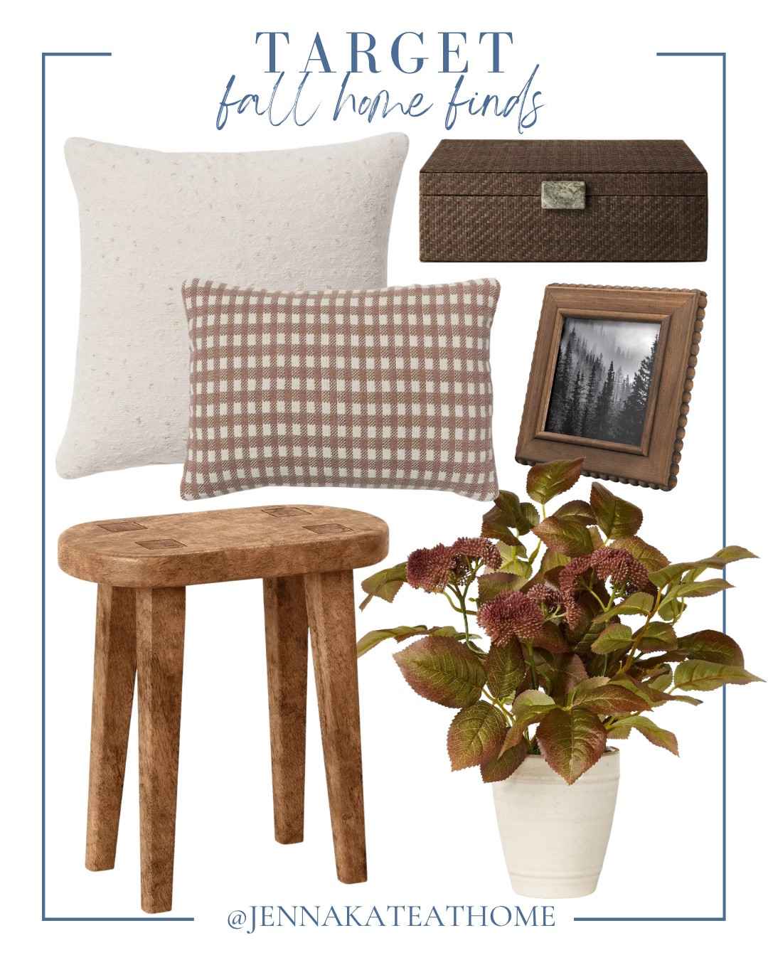 Fall home finds include fall arrangement, stool, throw pillows, frame, and decorative box.

Home decor, looks for less, fall decor, styled home

#LTKSaleAlert #LTKHome #LTKSeasonal