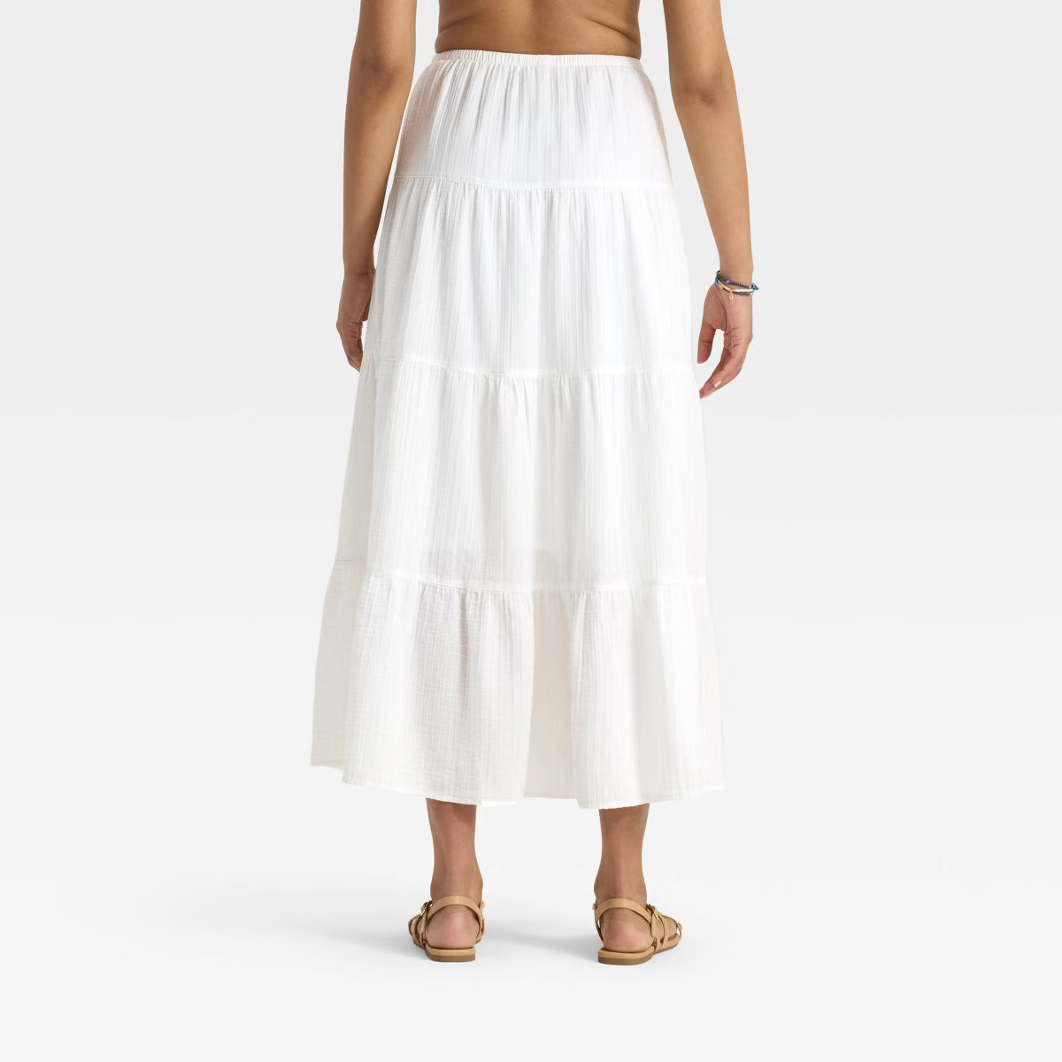 Women's Crinkle Gauze Pull-On Maxi Skirt - Universal Thread™ White | Target