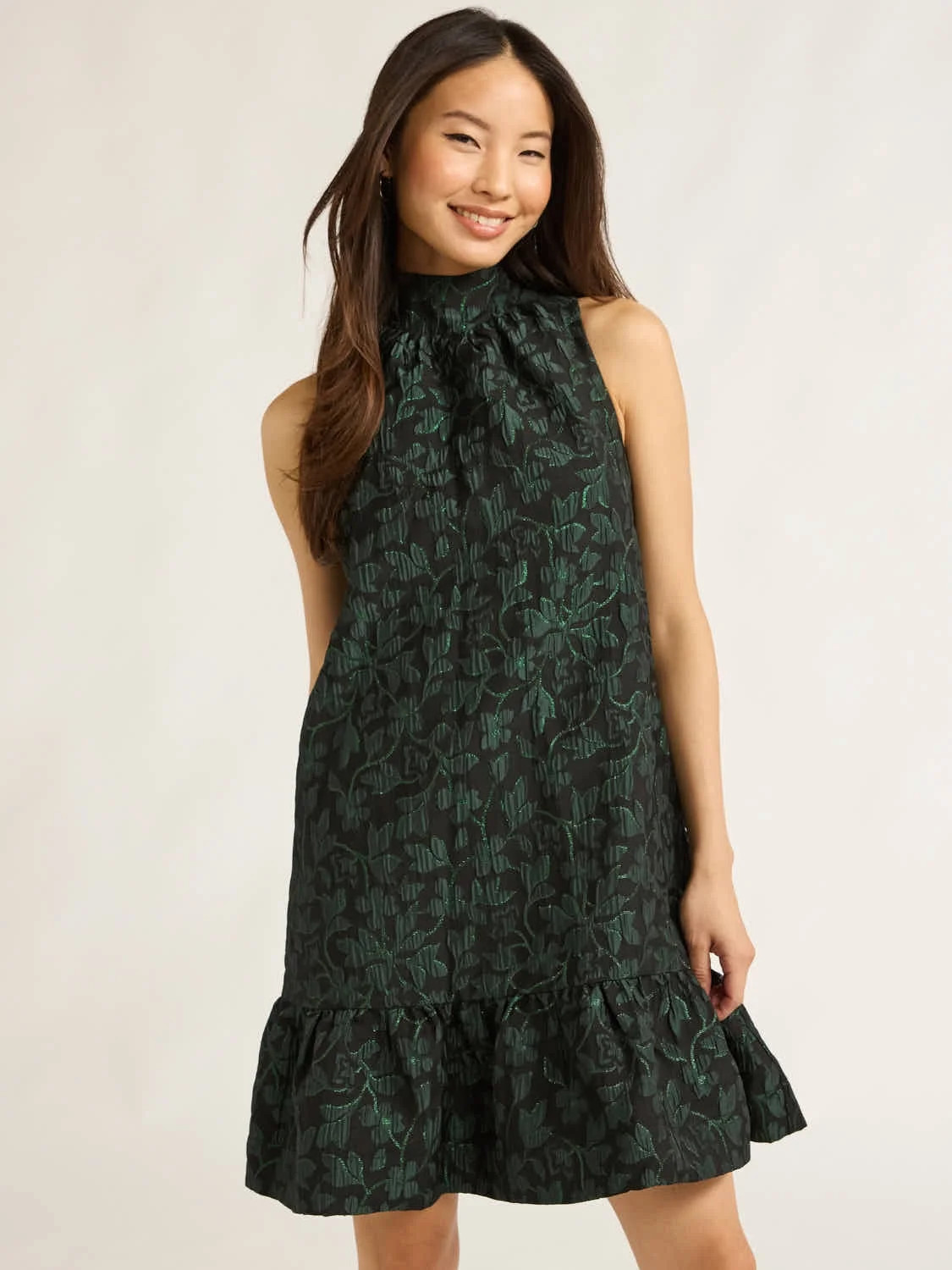 Scoop Women's and Women's Plus Jacquard Mini Swing Dress, Sizes XS-4X | Walmart (US)
